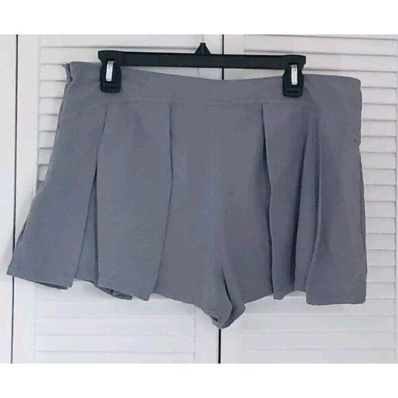 NEW FREE PEOPLE HEARTBREAKER GRAY PLEATED MINI SKORT SZ 12 - Picture 6 of 10